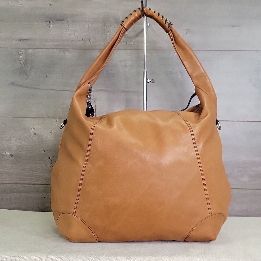 Large Claudia Firenze Tan Leather Slouchy Hobo Bag
